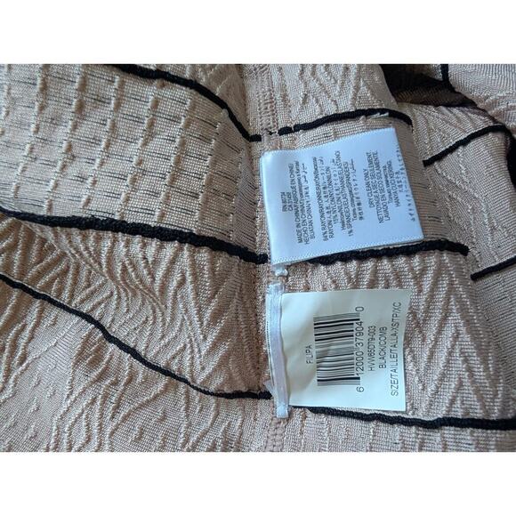 NWOT Herve Leger Filipa Knit Stripe Maxi Dress Gown Size XS Black Beige #1B458 - Picture 10 of 14